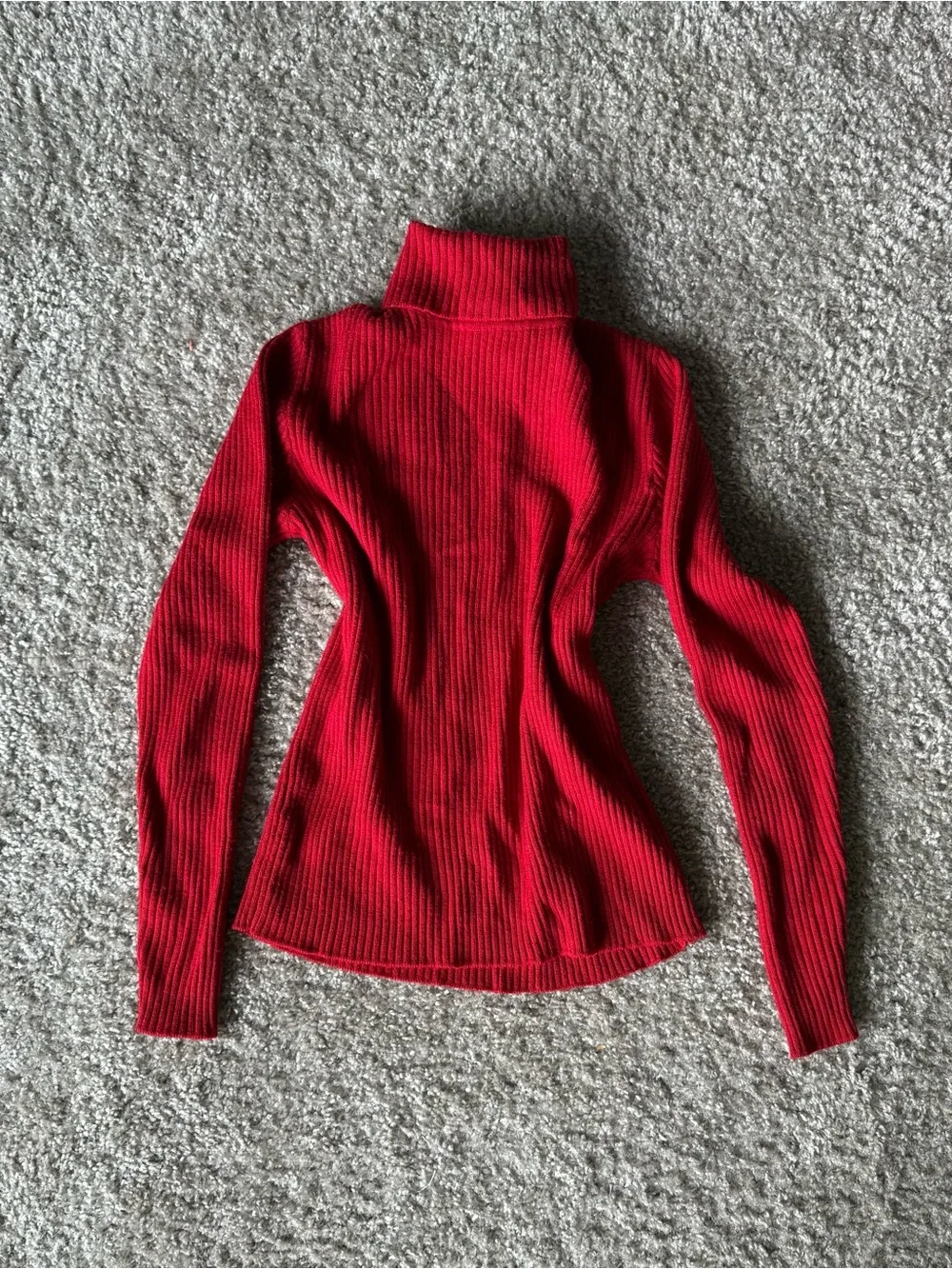 Ann Taylor Red Ribbed Turtleneck Sweater